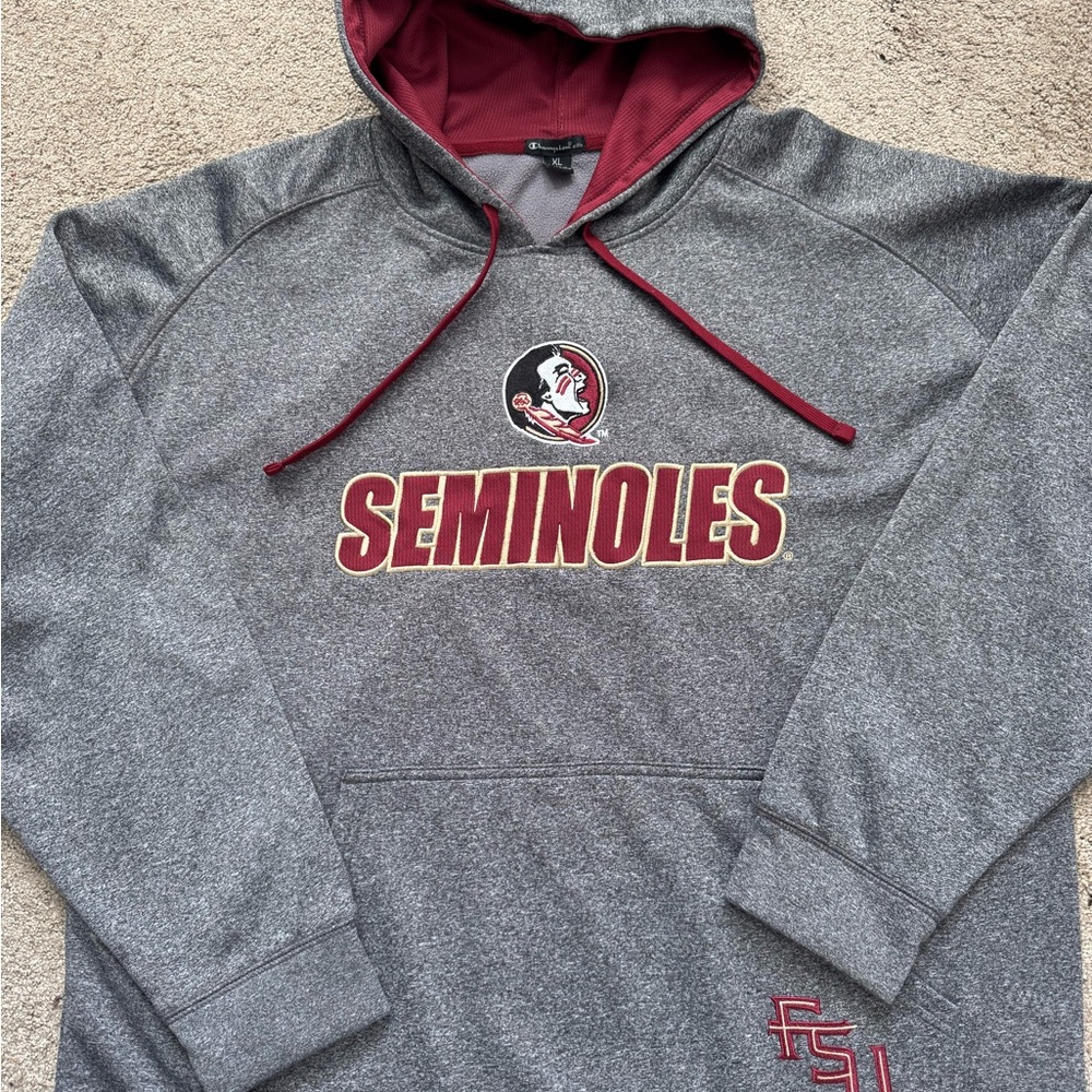 #9 Champion Florida State Seminoles Champion Elite FSU Seminoles Gray Hoodie - Picture 2 of 11